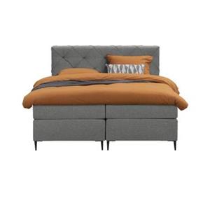 Leen Bakker Boxspring Sonderborg - lichtgrijs - 180x200 cm - slanke poot