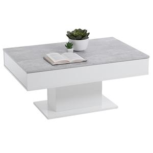 FD Furniture Salontafel Avola 100 cm breed in grijs beton met wit