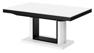 Hubertus Meble Uitschuifbare salontafel Quadro Lux 120 tot 170 cm breed in hoogglans wit met zwart