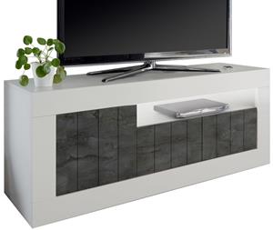 Pesaro Mobilia Tv-meubel Urbino 138 cm breed in hoogglans wit met oxid