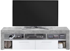 FD Furniture Tv-meubel Raymond 180 cm breed - grijs beton met wit