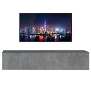 Pesaro Mobilia Zwevend Tv-meubel Tesla 138 cm breed grijs beton