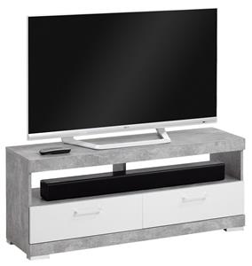 FD Furniture Tv-meubel Bristol 120 cm breed - Grijs beton met wit