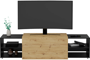 FD Furniture Tv-Meubel Slide 195 cm Breed artisan eiken met zwart