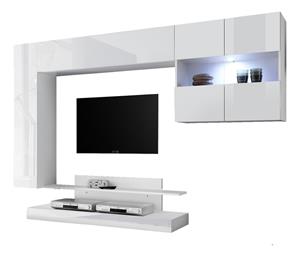 Pesaro Mobilia Tv-wandmeubel Ramon 248 cm breed in hoogglans wit