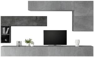 Pesaro Mobilia TV-wandmeubel set Linux in grijs beton met oxid