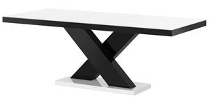 Hubertus Meble Uitschuifbare Eettafel Xenon 160 cm tot 210 cm - Hoogglans Wit met Zwart