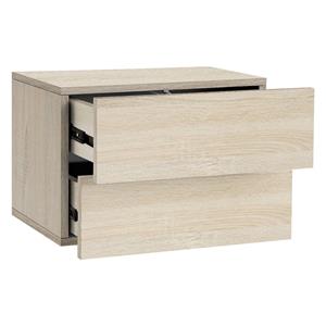 ML-Design Nachttisch hängend mit 2 Schubladen, 42x29x30 cm, Sonoma-Eiche, Holzwerkstoff Nachtschrank Kommode Wandschrank Nachtkonsole Wandregal