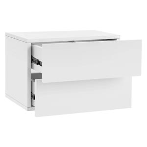 Nachttisch mit zwei Schubladen 42x29x30 cm Weiß matt ML-Design