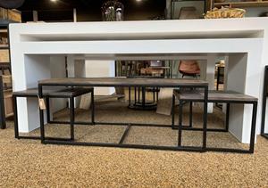 Industrielemeubelshop Mangohout salontafel set van 3 Resi rechthoekig