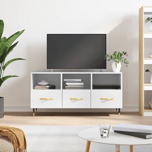 VidaXL Tv-meubel 102x36x50 cm bewerkt hout hoogglans wit