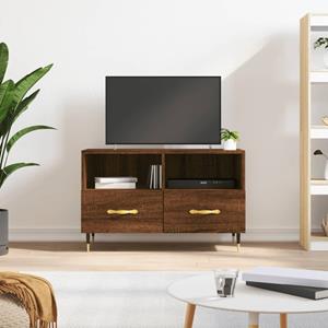 Tv-meubel 80x36x50 cm bewerkt hout bruineikenkleurig