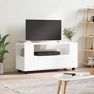 VidaXL Tv-meubel 102x34,5x43 bewerkt hout hoogglans wit