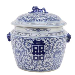 Fine Asianliving Chinese Gemberpot Blauw Wit Porselein Dubbele