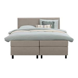 Leen Bakker Boxspring Billund - beige - 160x200 cm - ronde poot