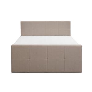 Leen Bakker Boxspring met voetbord Billund - beige - 160x200 cm - ronde poot