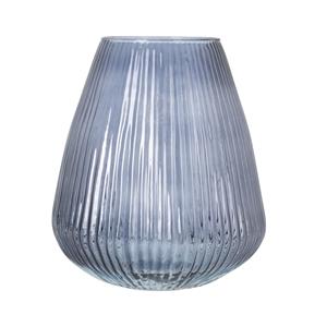 Excellent Houseware glazen vaas / bloemen vazen - blauw - 25 x cm -