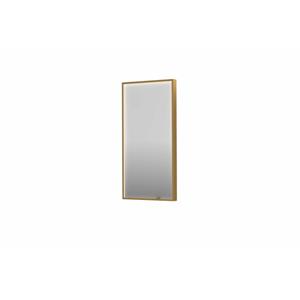 INK SP19 spiegel - 40x4x80cm rechthoek in stalen kader incl dir LED - verwarming - color changing - dimbaar en schakelaar - geborsteld mat goud 8409007
