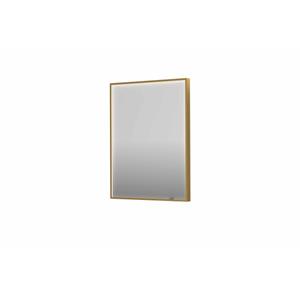 INK SP19 spiegel - 60x4x80cm rechthoek in stalen kader incl dir LED - verwarming - color changing - dimbaar en schakelaar - geborsteld mat goud 8409027