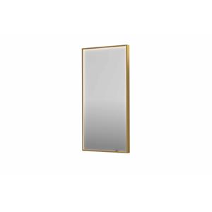 INK SP19 spiegel - 50x4x100cm rechthoek in stalen kader incl dir LED - verwarming - color changing - dimbaar en schakelaar - geborsteld mat goud 8409017
