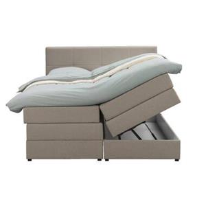 Leen Bakker Boxspring met opbergruimte Billund - beige - 140x200 cm