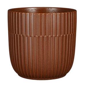 Mica Decorations Plantenpot - keramiek - bruin - D19-H18 cm