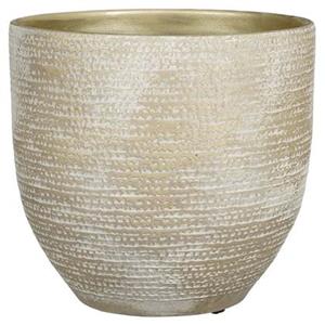 Mica Decorations Plantenpot - terracotta - champagne|wit - D29|H26 cm