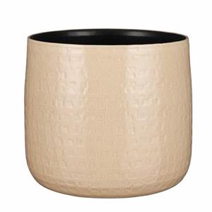 Mica Decorations Plantenpot - beige - keramiek - relief - 28 x H23 cm