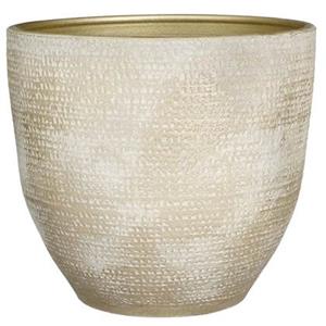 Mica Decorations Plantenpot - terracotta - champagne|wit - D35|H32 cm