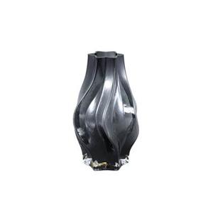 PTMD Florence Vaas - 16x16x24 cm - Glas - Zwart