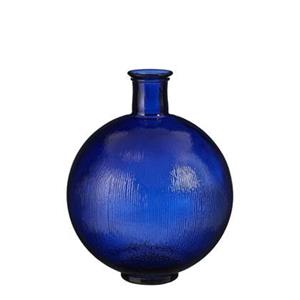 Mica Decorations Firenza Fles Vaas - H42 x Ã34 cm - Donkerblauw