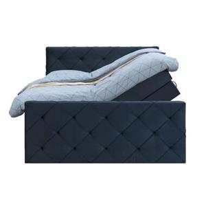 Leen Bakker Boxspring met opbergruimte en voetbord Sonderborg - blauw - 140x200cm