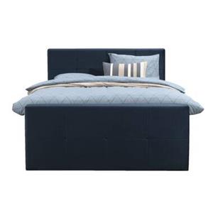 Leen Bakker Boxspring met voetbord Billund - blauw - 120x200 cm - ronde poot