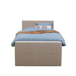 Leen Bakker Boxspring met voetbord Billund - beige - 120x200 cm - slanke poot