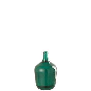 J-Line Vaas Fles Glas Groen - 30 cm hoog
