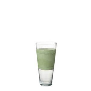 J-Line Vaas Delph Glas Transparant|Groen Small - 35 cm hoog
