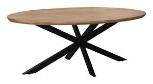 Livingfurn Ovale Eettafel Jesper Mangohout, 210 x 110cm - Bruin