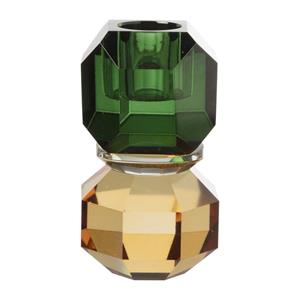 Xenos Dinerkaarshouder kristal - groen/oranje - ø5.5x9 cm