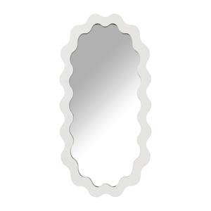 Xenos Spiegel met golfrand - wit - 30x60 cm