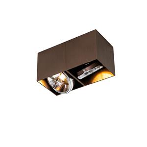 QAZQA Design spot donkerbrons rechthoekig 2-lichts - Box