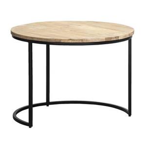 Leen Bakker Bijzettafel Dexy - mangohout naturel - 44xØ60 cm