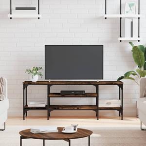VidaXL Tv-meubel 121x35x45 cm bewerkt hout en ijzer gerookt eikenkleur