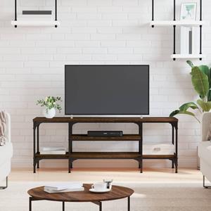 VidaXL Tv-meubel 121x35x45 cm bewerkt hout en ijzer bruineikenkleurig
