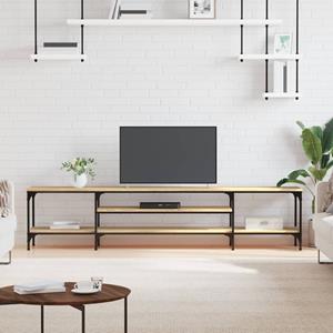 VidaXL Tv-meubel 201x35x45 cm bewerkt hout en ijzer sonoma eikenkleur