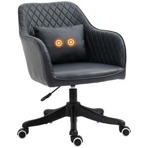 Vinsetto Massage Bureaustoel Bureaustoel Werkstoel met Trilfunctie | Kunstleer | Donkergrijs
