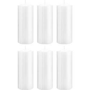 Trend Candles 6x Kaarsen wit 8 x 20 cm 119 branduren sfeerkaarsen -