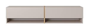 Selsey - mirrgo - TV-Möbel 140 cm graubeige mit vergoldeter Einlage