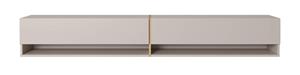 Mirrgo - TV-Möbel 200 cm graubeige mit goldener Einlage - Selsey