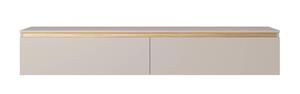 Selsey - seney - TV-Möbel 175 cm graubeige mit goldener Garnitur