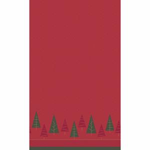 Duni Kerst tafellaken/tafelkleed - 138 x 220 cm - papier - rood - rechthoekig -